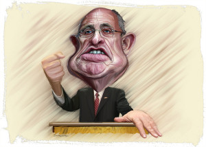 Caricature of authoritarian Rudolph Giuliani