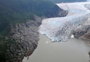 Retreating Mendenhall Glacier in Alaska