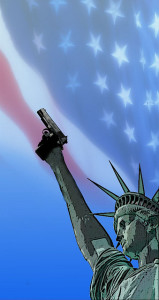 Statue of Liberty with gun