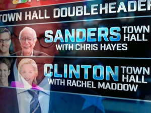 Hillary Clinton and Bernie Sanders during primary season.