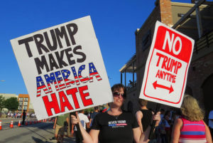 Anti-Trump protesters in Dallas, Texas